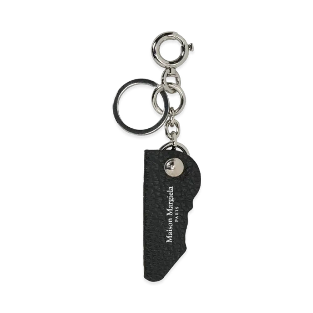 Maison Margiela Logo Leather Keyring "Black"