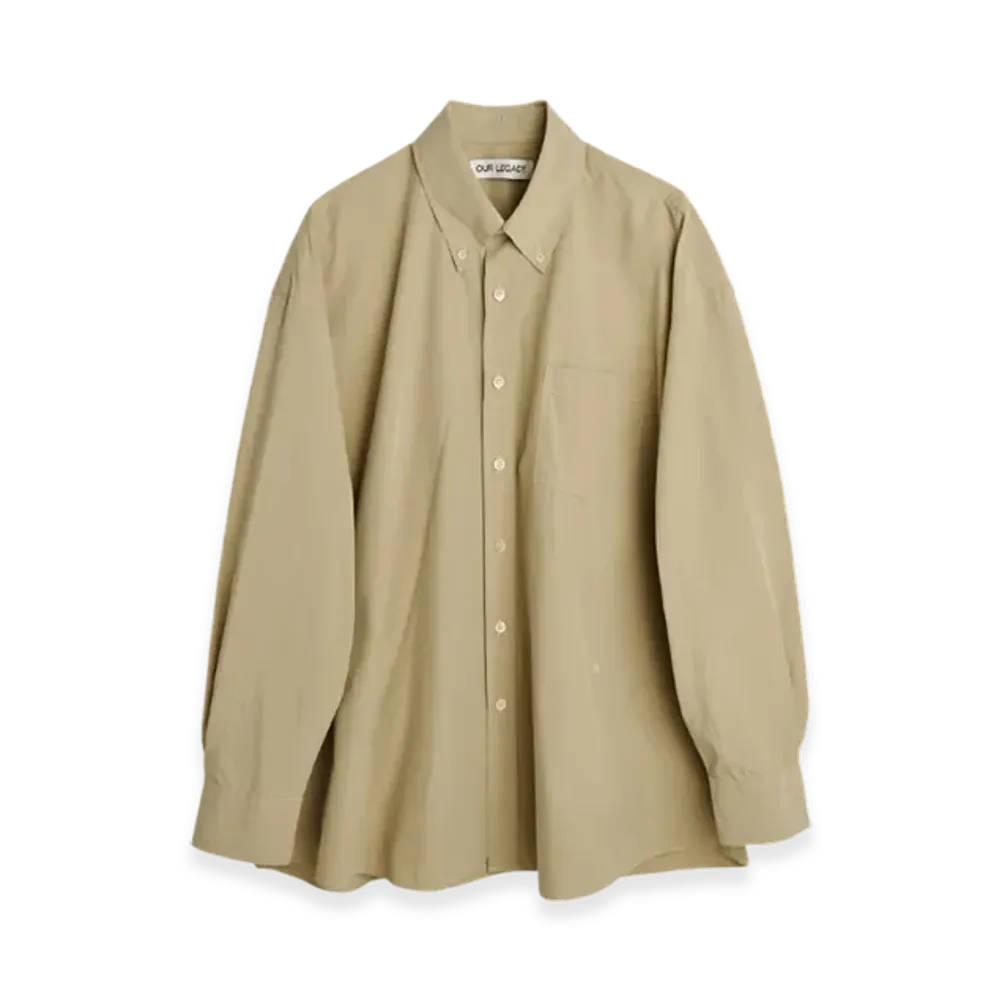 OUR LEGACY Borrowed BD Shirt Humble Cotton "Khaki"