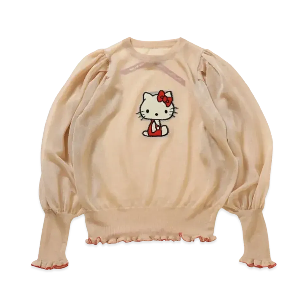 HELLO KITTY x BEAMS COUTURE Hello Kitty Transparent Sweater "Beige"