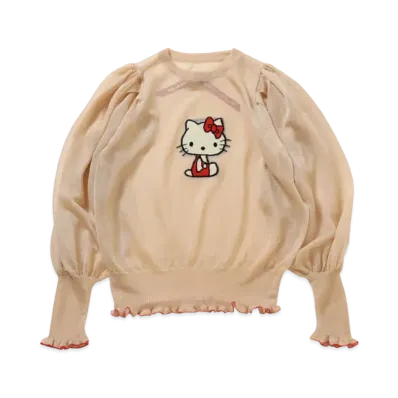 HELLO KITTY x BEAMS COUTURE Hello Kitty Transparent Sweater "Beige"