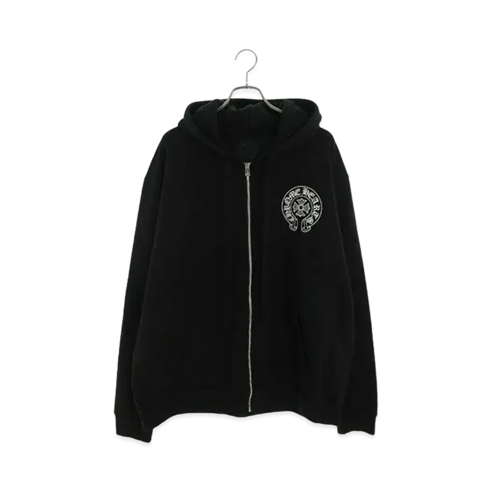 Chrome Hearts Las Vegas Exclusive Back Dagger Print Zip Up Hoodie "Black/Silver"