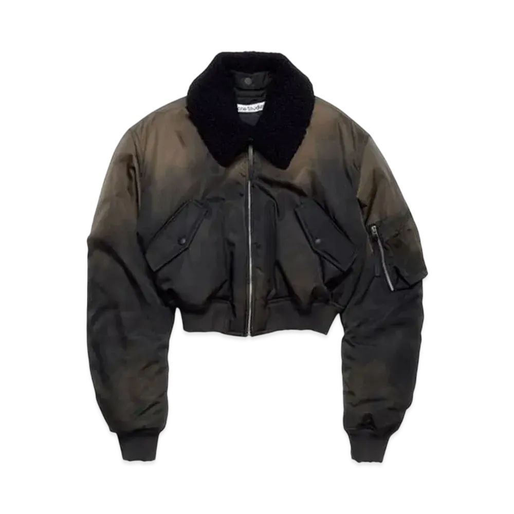 Acne Studios Bomber Jacket With Fur Collar "Brown"