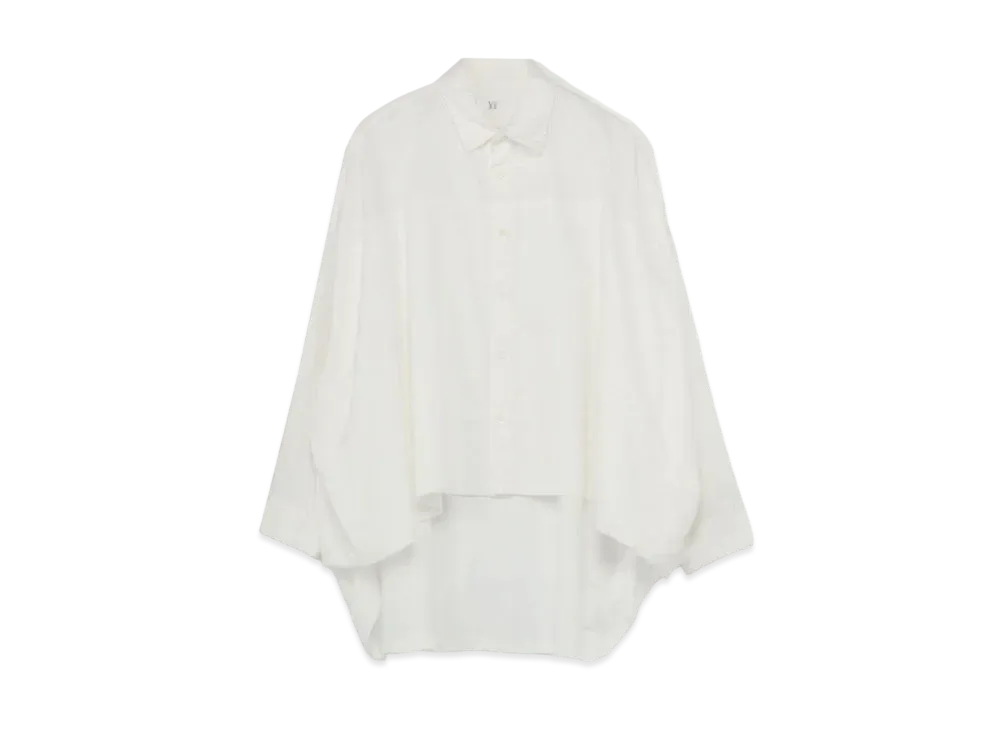 Yohji Yamamoto Y's TWILL FRONT DOUBLE BIG BLOUSE "White"