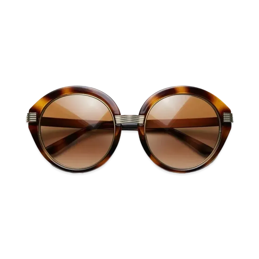 Tory Burch Kira Stripe Round Sunglasses "Dark Tortoise"