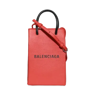 BALENCIAGA Mini Shopping Bag Squared Calfskin "Red"