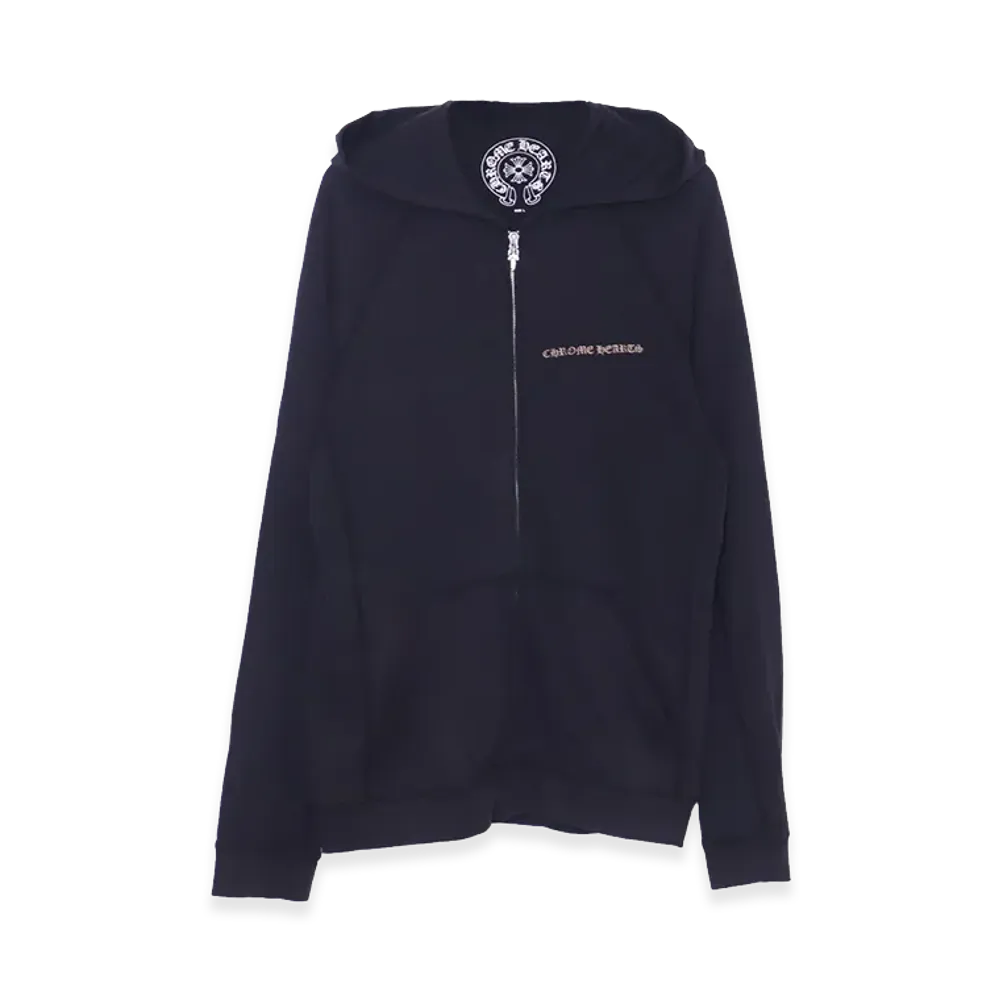 Chrome Hearts Back CH Plus Print Zip Up Hoodie "Black"