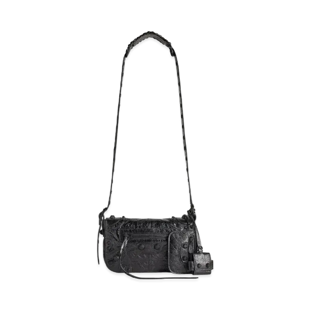 BALENCIAGA Le Cagole XS Flap Bag In Arena Lambskin "Black"