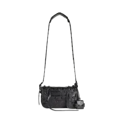 BALENCIAGA Le Cagole XS Flap Bag In Arena Lambskin "Black"