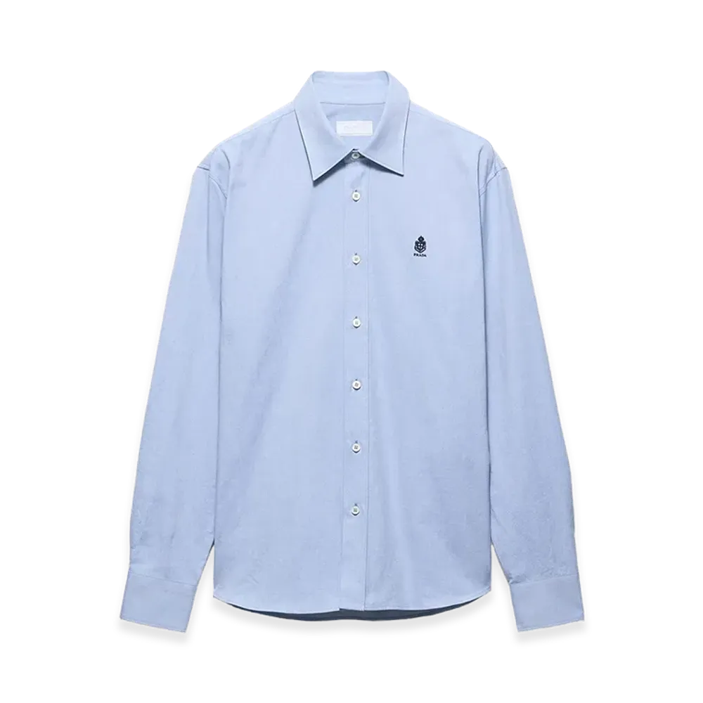 PRADA Classic Fit Cotton Shirt "Light Blue"