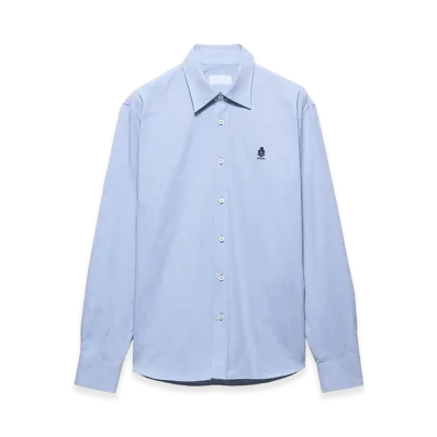 PRADA Classic Fit Cotton Shirt "Light Blue"