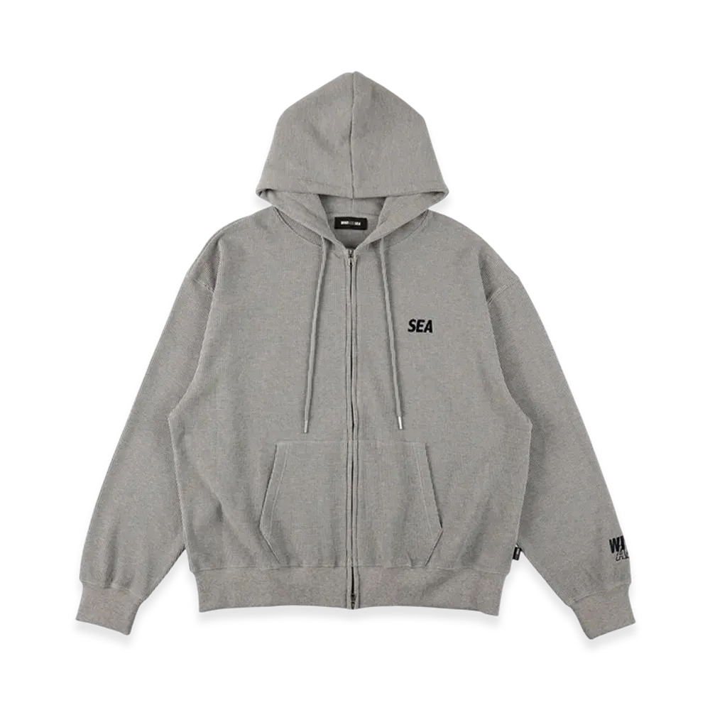WIND AND SEA Waffle Zip Up Sweatshirt "Gray"