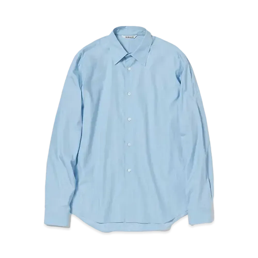 AURALEE Washed Finx Twill Shirt "Sax Blue"