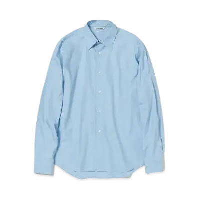 AURALEE Washed Finx Twill Shirt "Sax Blue"