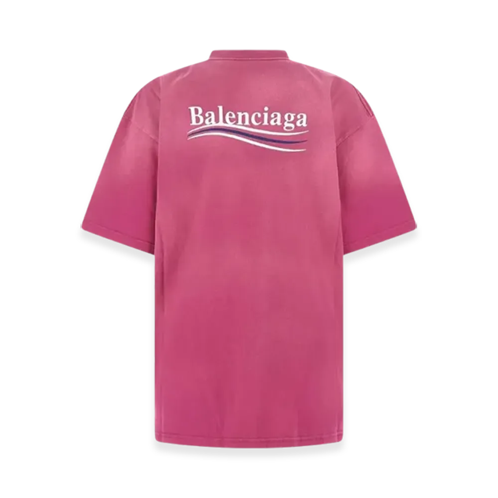 BALENCIAGA Women's Political Campaign Oversized T-Shirt "Dark Pink"