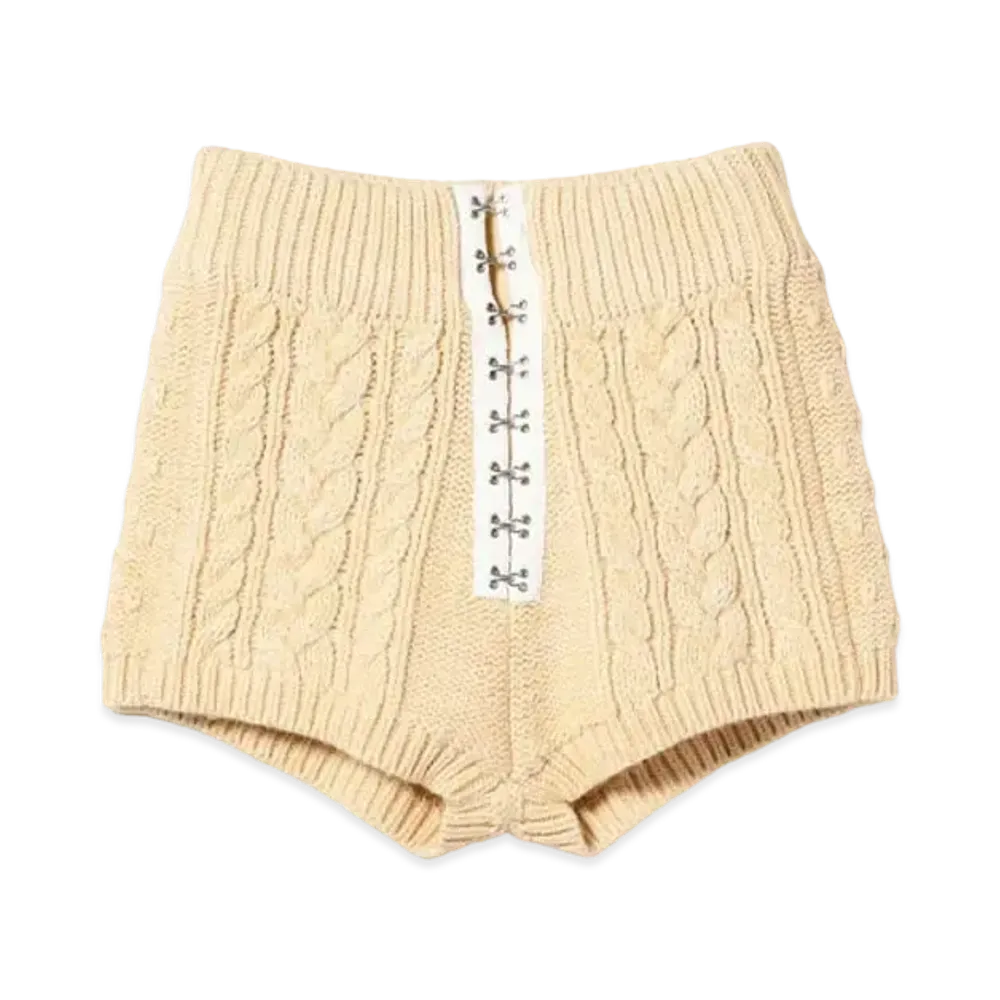 BEAMS COUTURE LINGERIE Cable Shorts "Ecru"