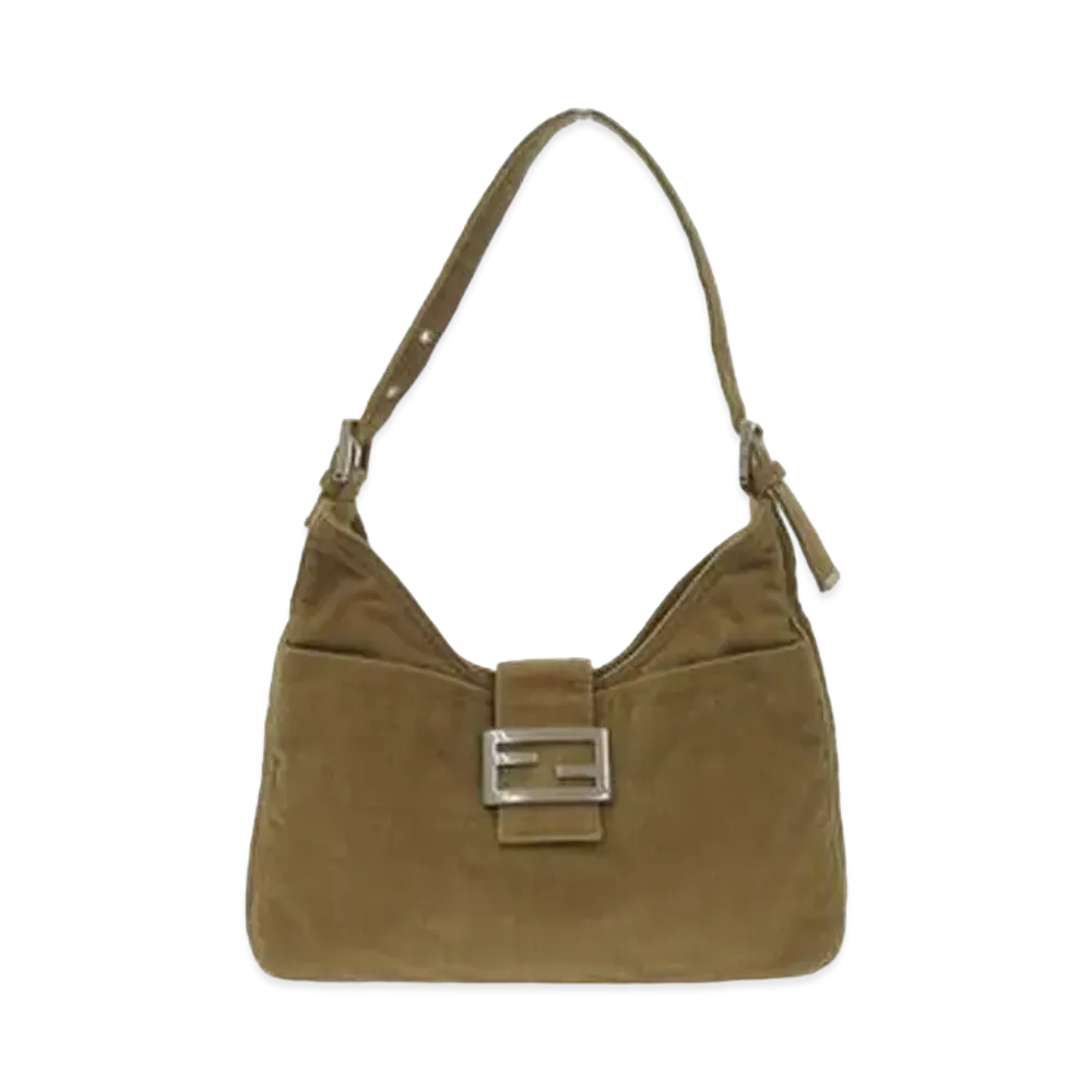 FENDI Mamma Baguette Corduroy Shoulder Bag "Brown"