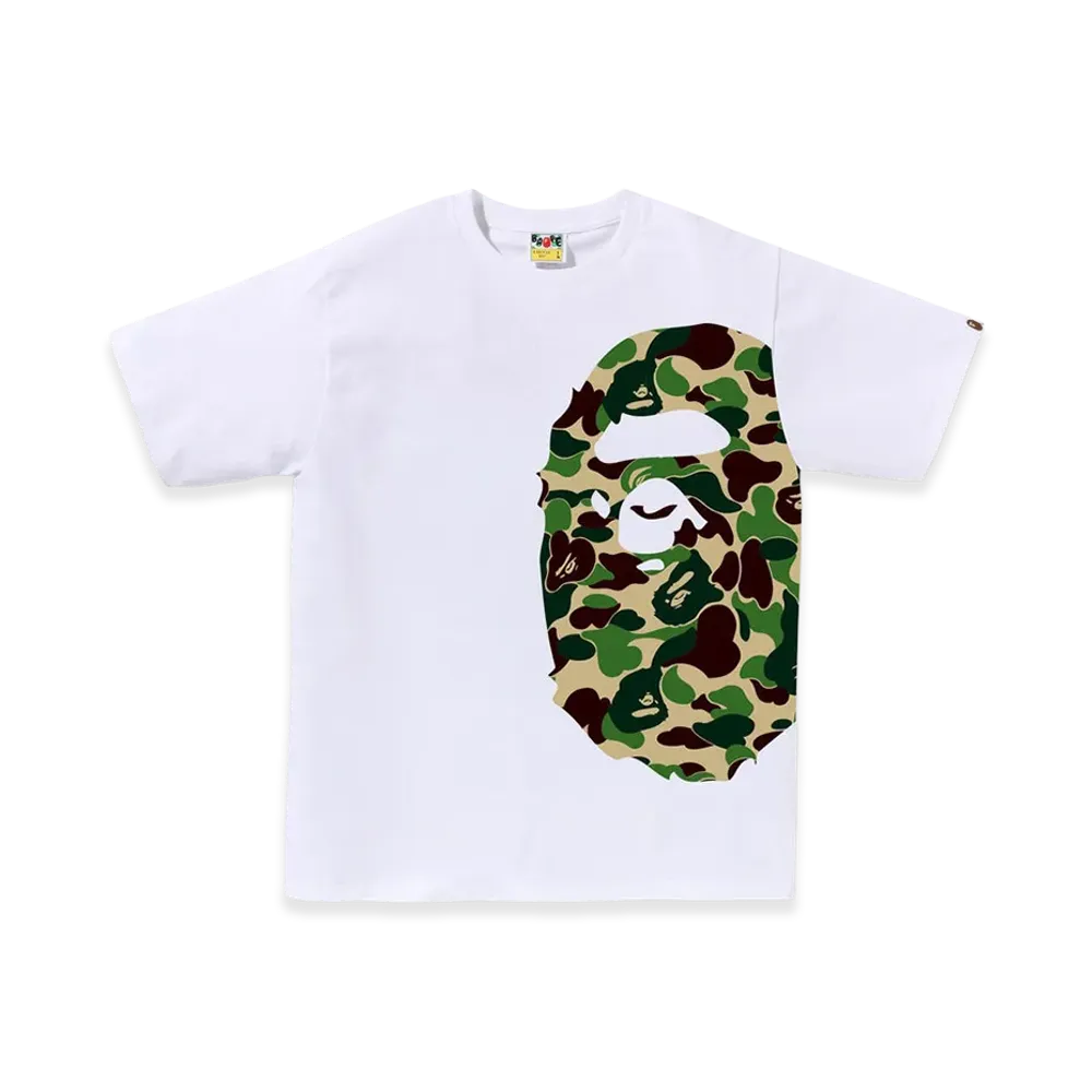A BATHING APE ABC Camo Side Big Ape Head Tee "White/Green"