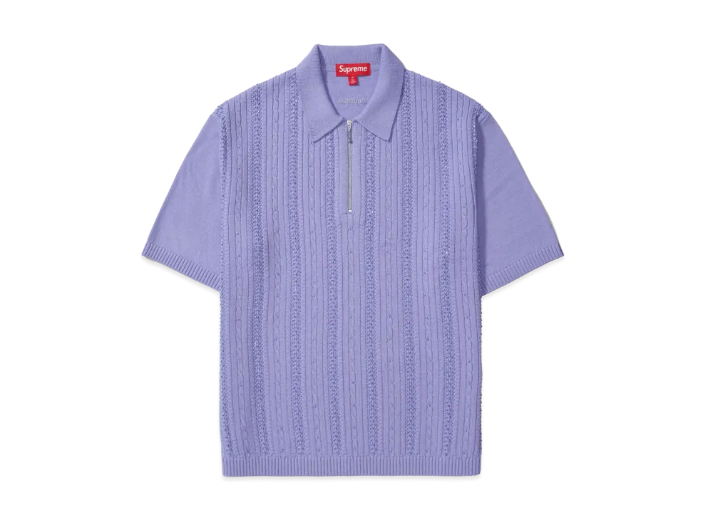 Supreme Beaded Zip Polo "Lavender"