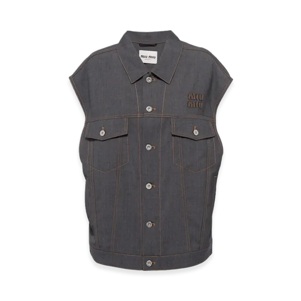 MIU MIU Women's Wool Blouson Jacket "Slate Grey"