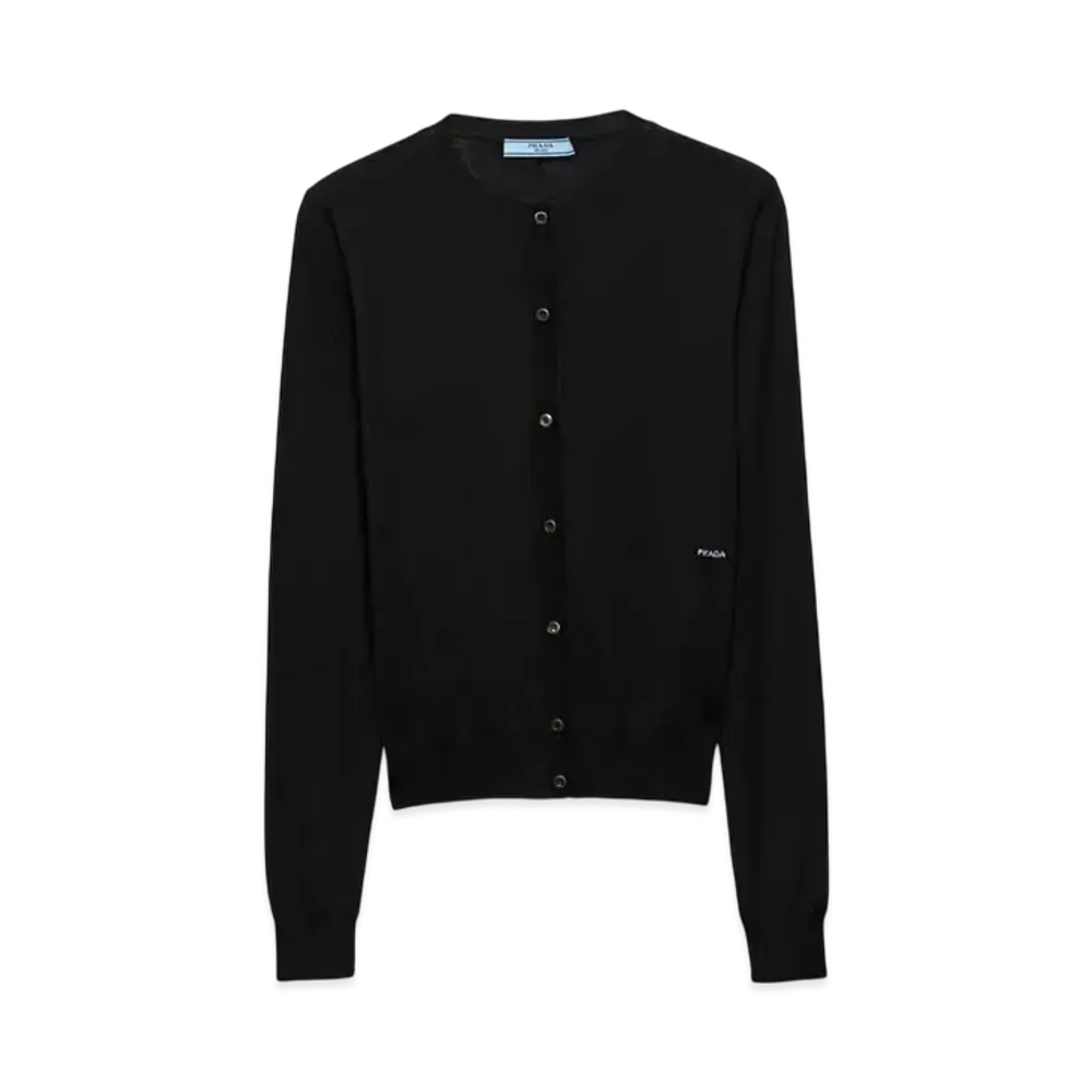 PRADA Women's Superfine Wool Cardigan "Black"