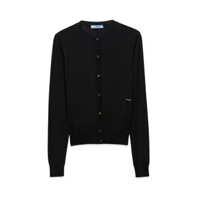 PRADA Women's Superfine Wool Cardigan "Black"