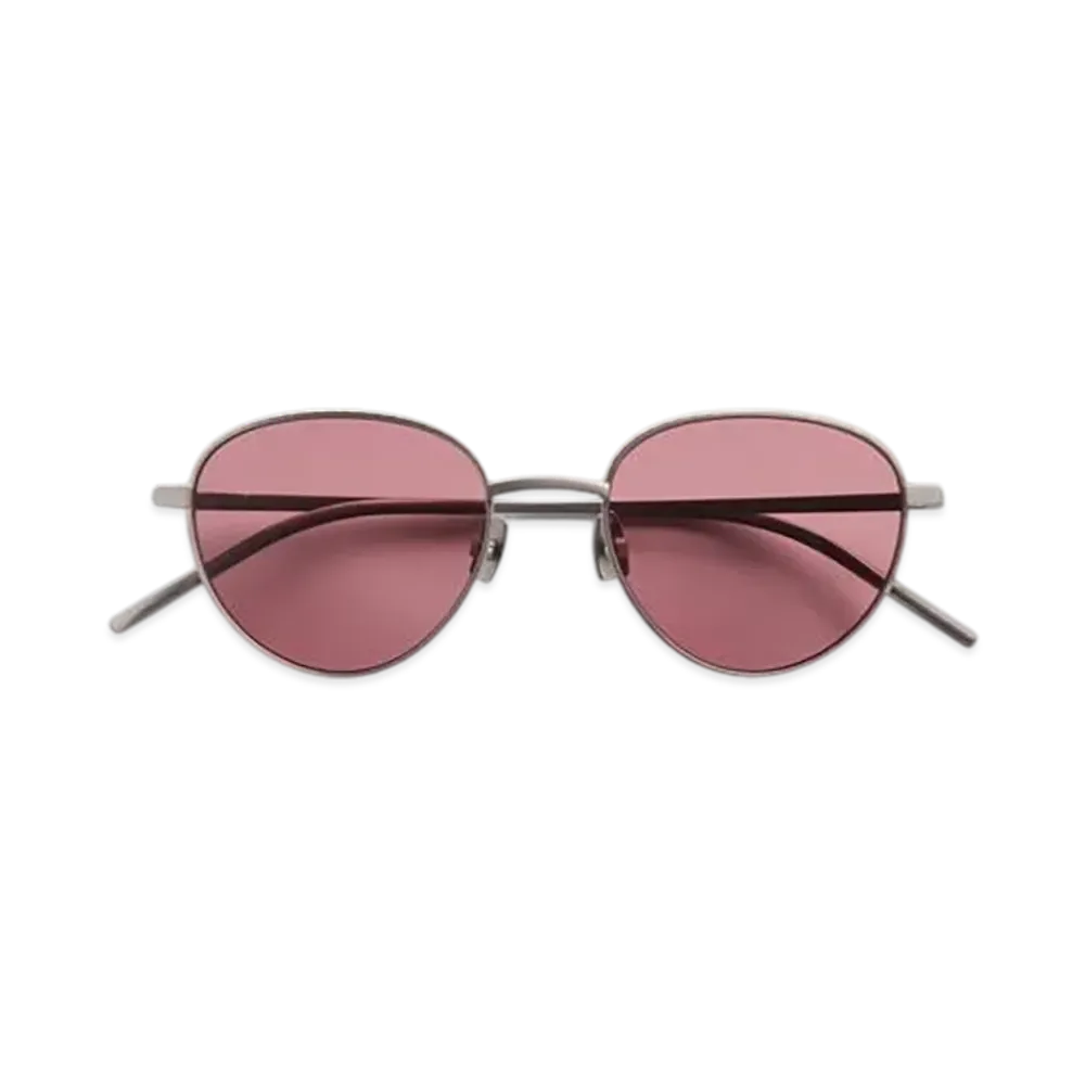 Bottega Veneta Intrecciato Panthos Sunglasses "Ruthenium/Red"