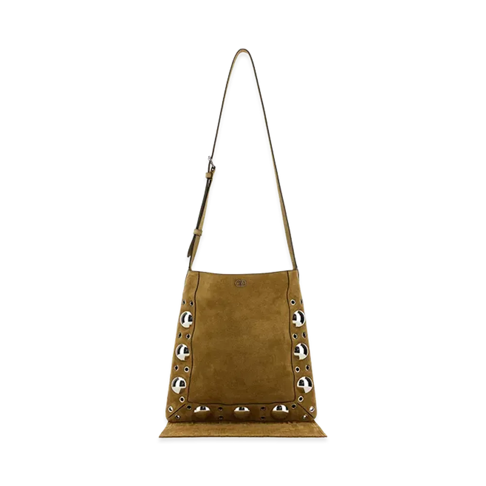 Valentino Suede Nellcote Crossbody Bag "Beige"