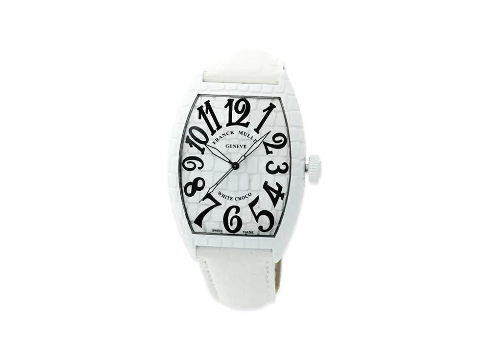 FRANCK MULLER Tonneau Curvex Croco "White"