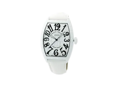FRANCK MULLER Tonneau Curvex Croco "White"