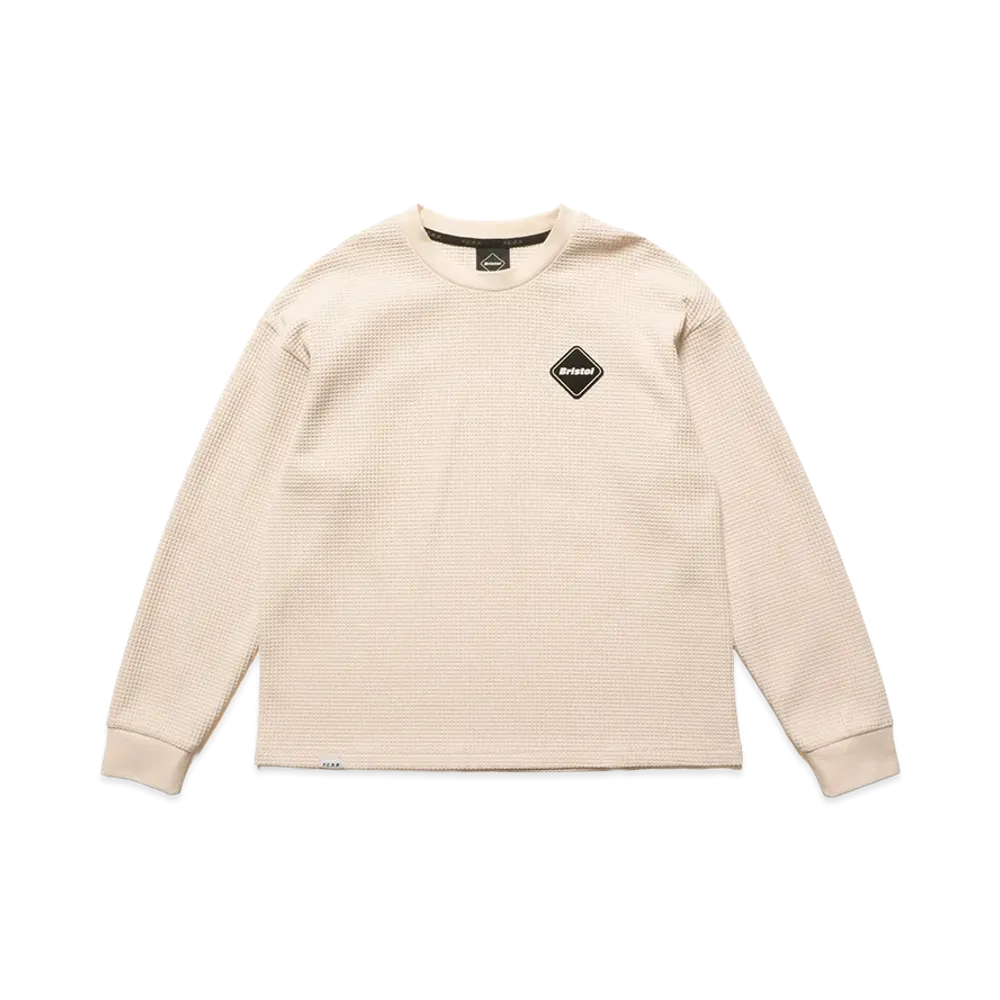 F.C.Real Bristol Kids Tech Waffle Lounge L/S Top "Off White"