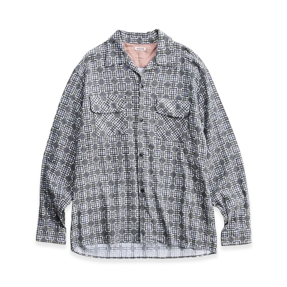 NICENESS C.Roni Print Flannel Check Board Shirt "Gray"
