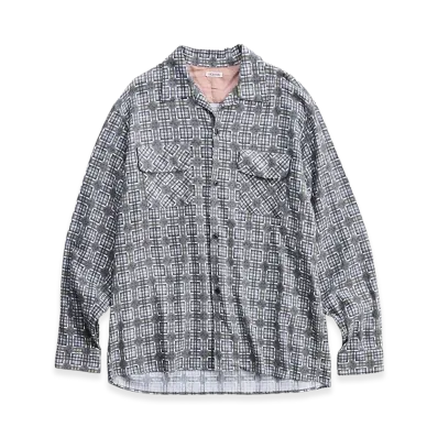 NICENESS C.Roni Print Flannel Check Board Shirt "Gray"
