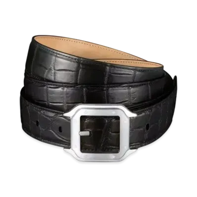 Cartier Belt, Santos de Cartier Crocodile Skin "Black/Palladium"