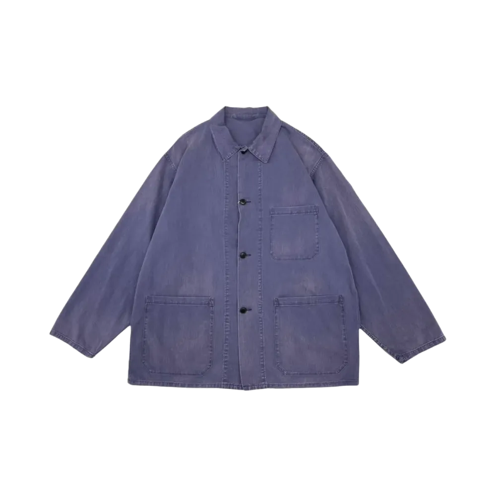 COMOLI Cotton Drill Work Jacket - 24SS "Fade Blue"