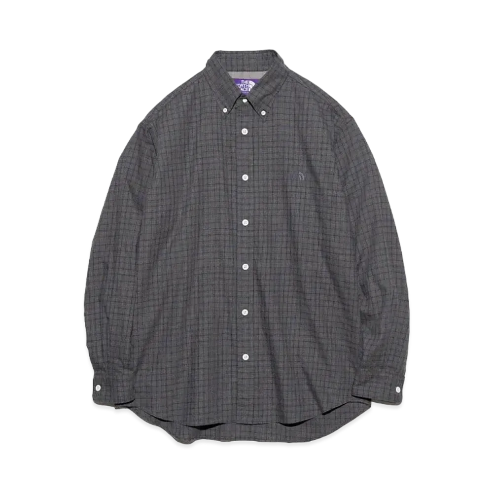 The North Face PURPLE LABEL Button Down Tattersall Field Shirt "Asphalt Gray"