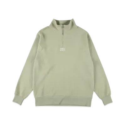 WIND AND SEA ES_W_Half Zip Waffle Shirt "Sage"
