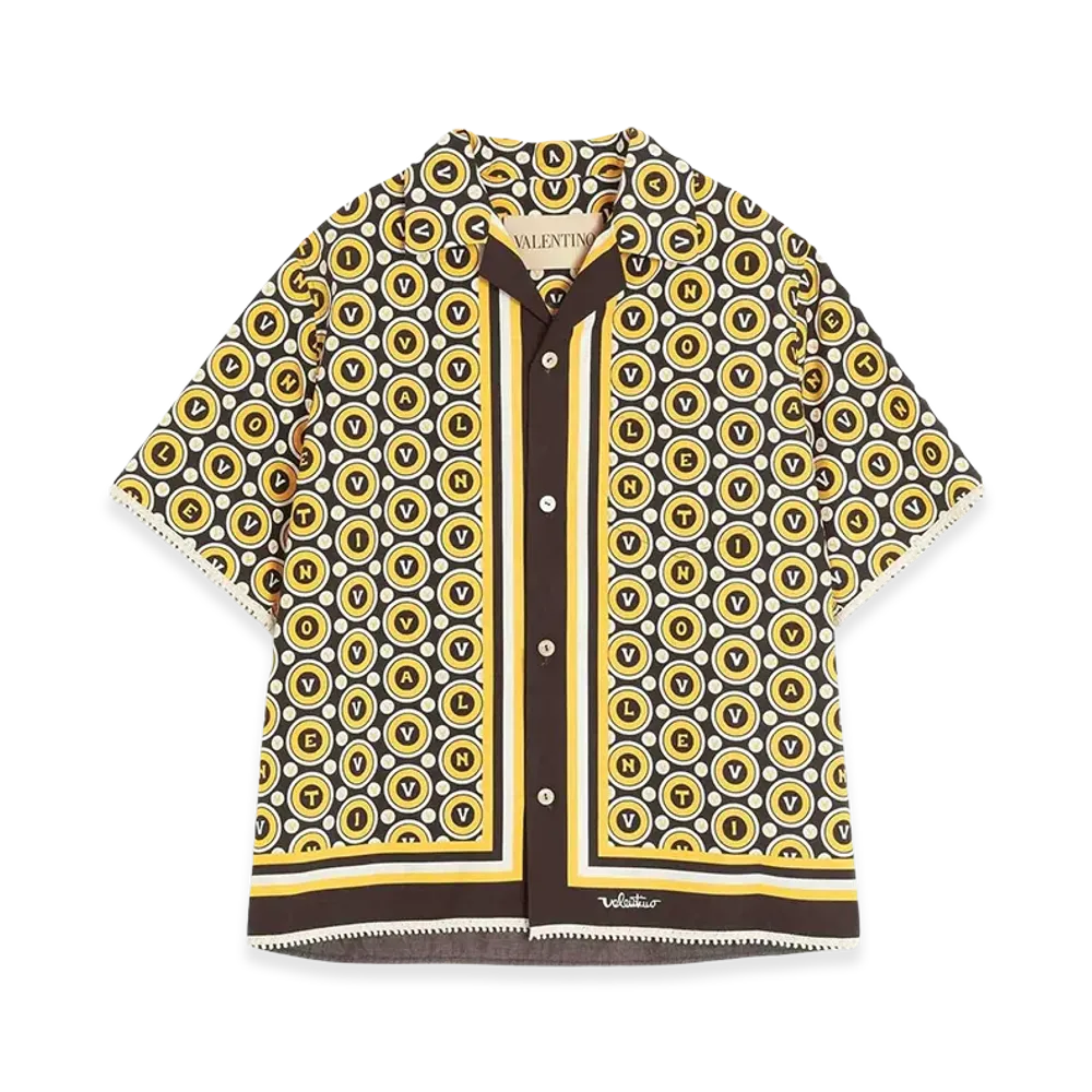 Valentino Bulles-Royales Print Bowling Shirt "Multicolor"