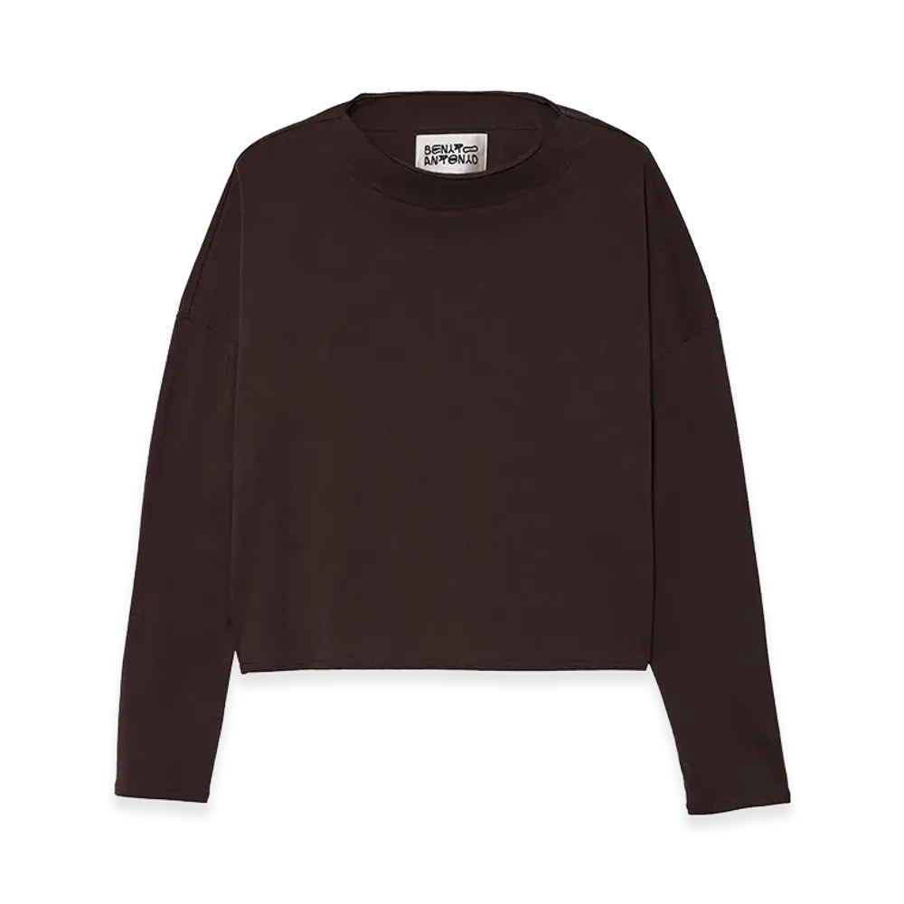 ZARA x Bad Bunny Benito Antonio Cropped Fit Long Sleeve Tee "Brown"