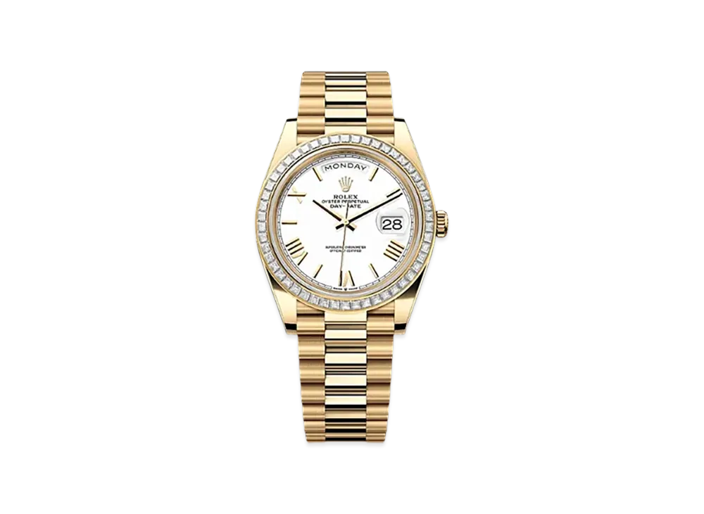 ROLEX Day-Date 40mm Yellow Gold Diamond 228398TBR "White"