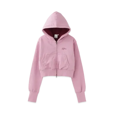 X-Girl Lining Boa Compact Zip Up Hoodie "Pink"