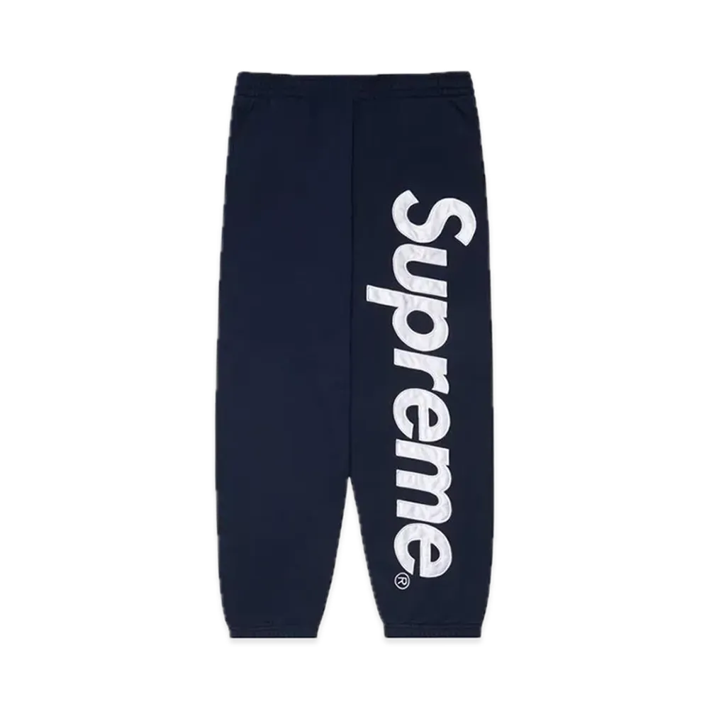 Supreme Satin Applique Sweatpant "Navy" (22FW)