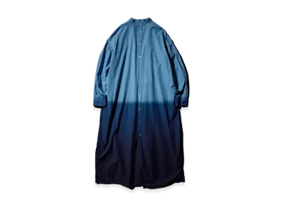 Graphpaper x Ryukyu Indigo Labo Broad Band Oversized Shirt Dress "Ryukyu Blue"
