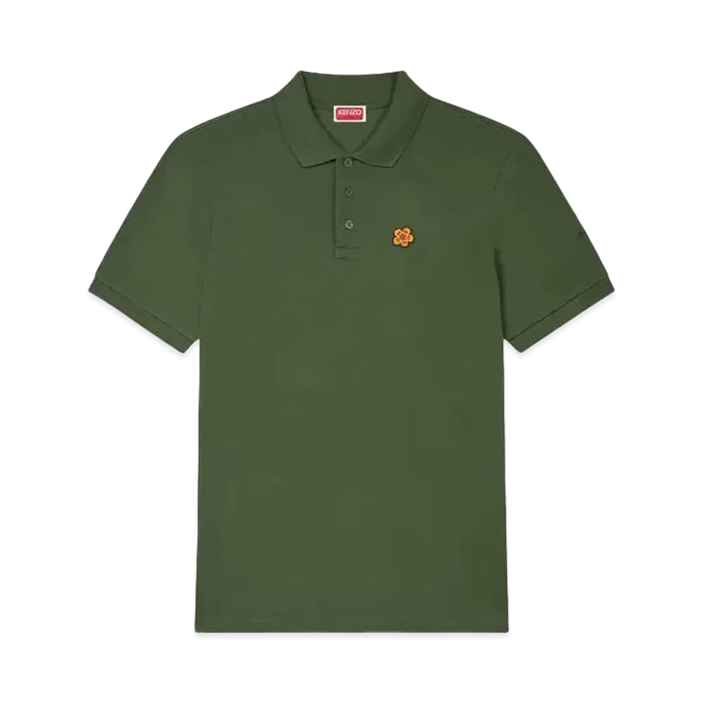 KENZO 'BOKE FLOWER' Embroidery Slim Polo "Dark Khaki"