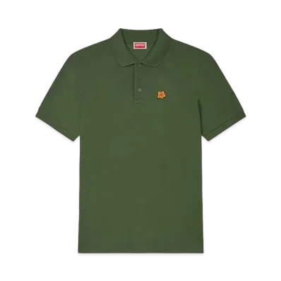 KENZO 'BOKE FLOWER' Embroidery Slim Polo "Dark Khaki"