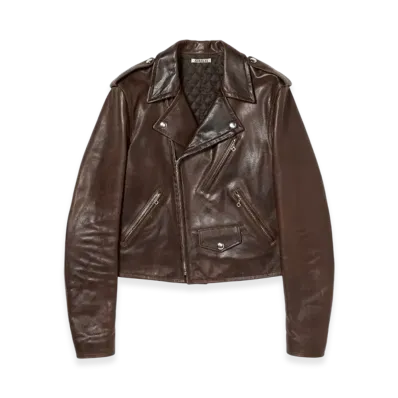 AURALEE Heavy Lamb Leather Riders Jacket "Dark Brown"