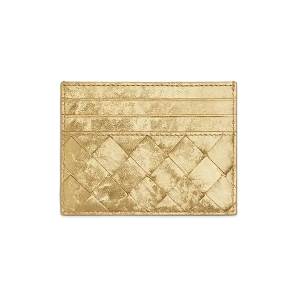 Bottega Veneta Intrecciato Credit Card Case "Gold"
