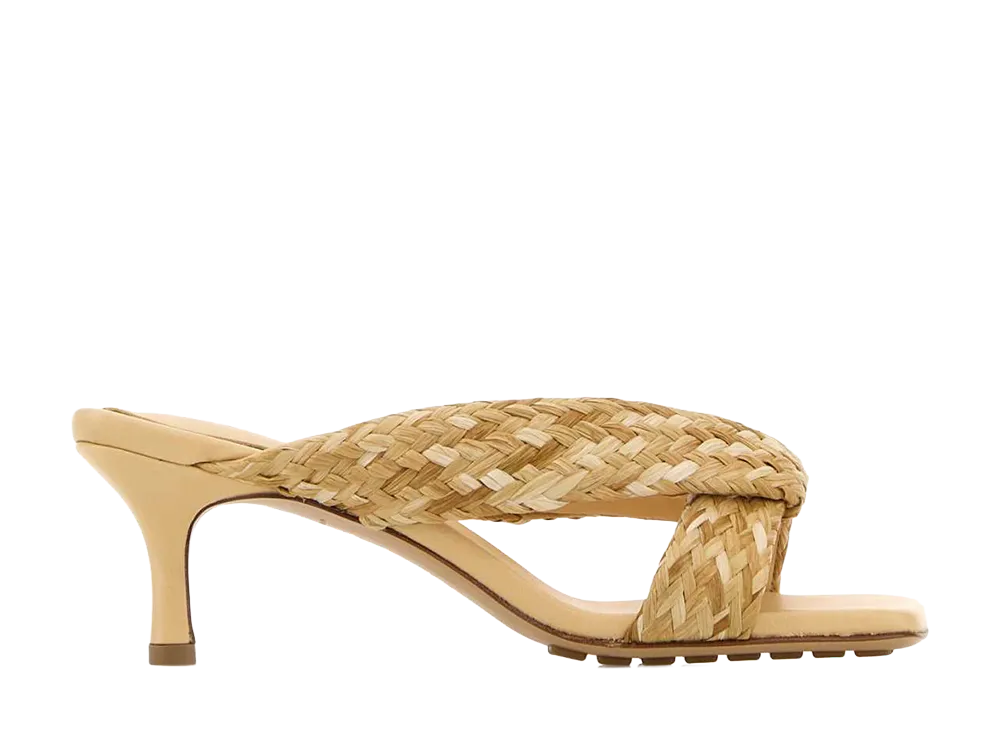 Bottega Veneta Women's Raffia Riva Mules "Yellow"