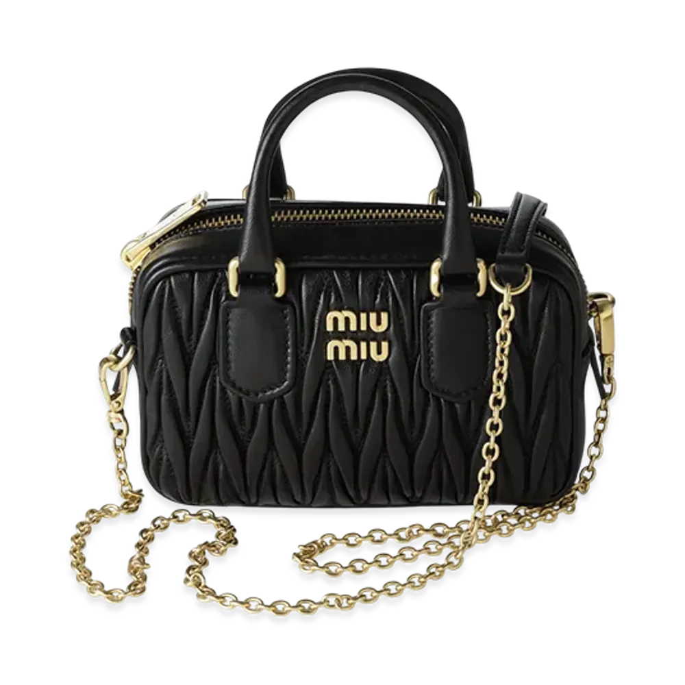 MIU MIU 2Way Arcadie Matelasse Nappa Leather Mini-Bag "Nero"