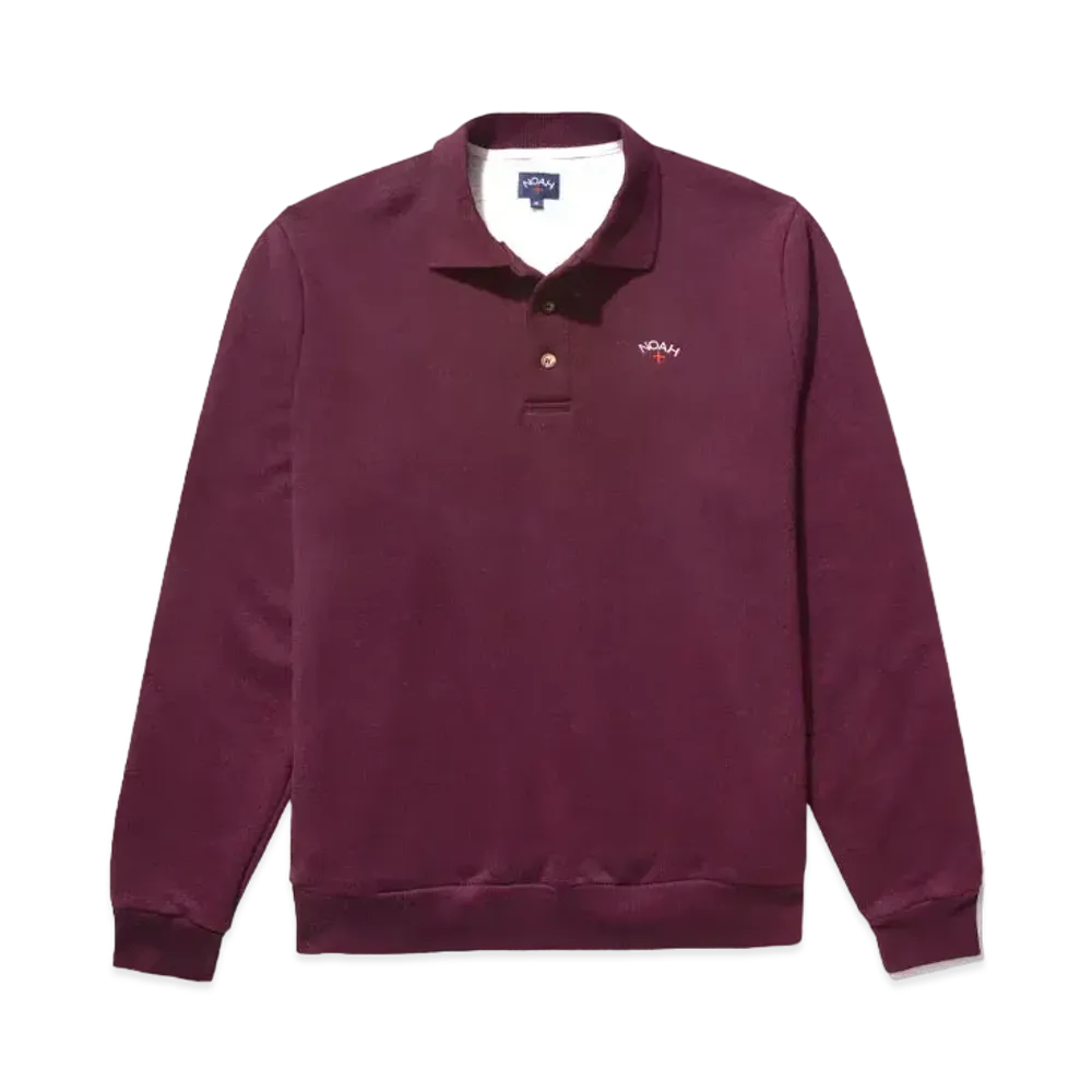 Noah Heather Polo Sweatshirt "Burgundy"