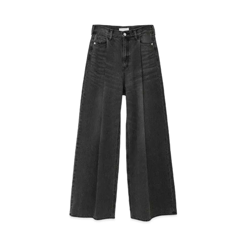 CLANE x Suzu Hirose Tuck Wide Denim Pants "Gray"